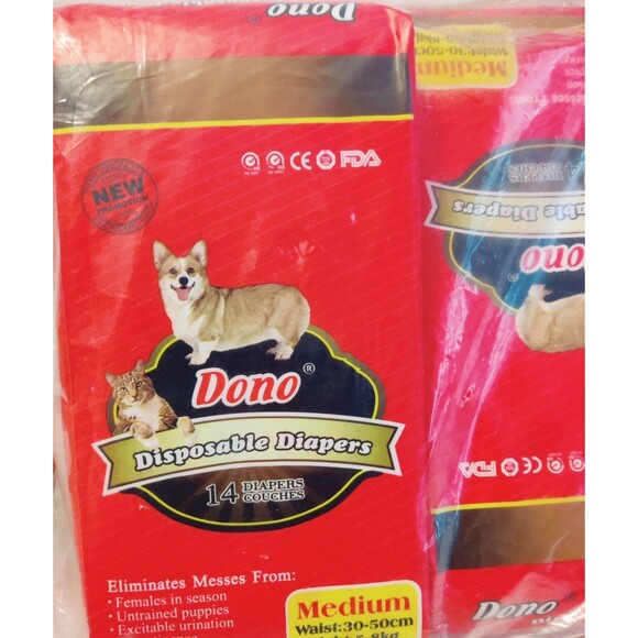 Dono Disposable Female Dog Diapers Size M, Lot of 3 Packs of 14 Diapers New - Picture 4 of 9